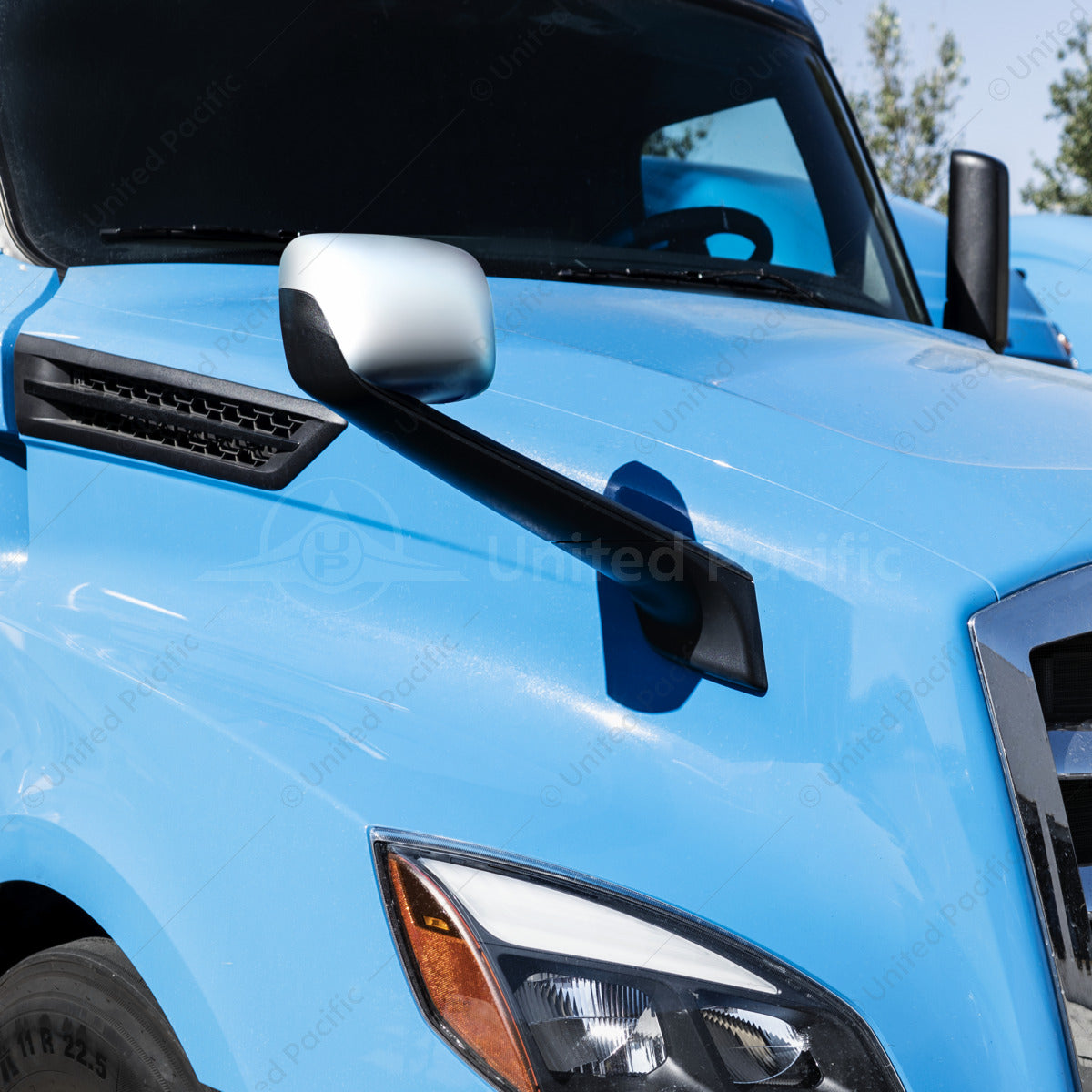 Chrome Hood Mirror With Heated Lens For 2018-2026 Freightliner Cascadia - Passenger