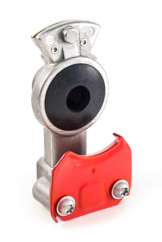 Standard Aluminum Gladhand, Emergency, Rubber Seal, Riveted Wear Plate