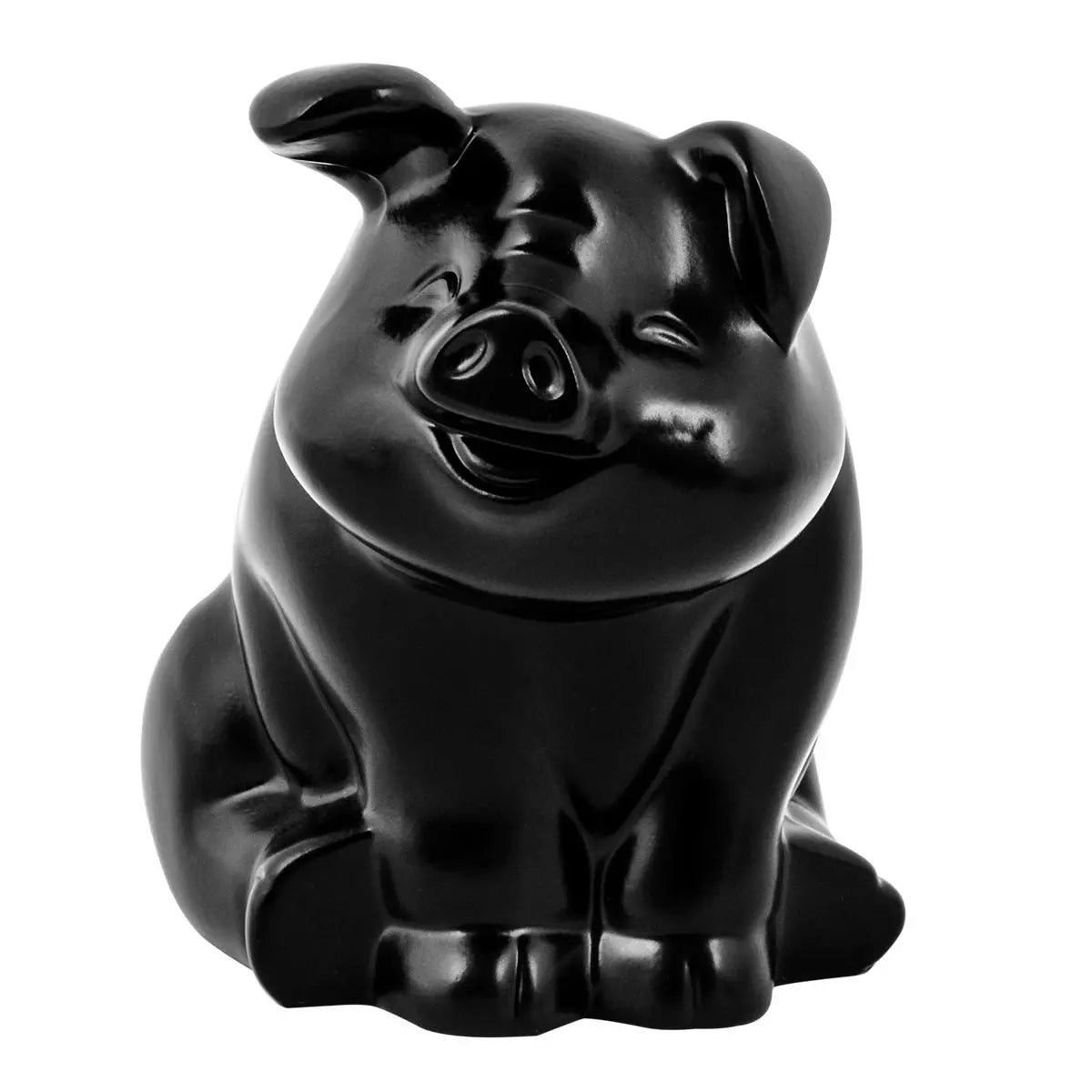 SMILING PIG HOOD ORNAMENT (Matte Black)