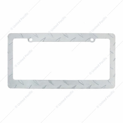 Chrome Diamond Plate License Plate Trim