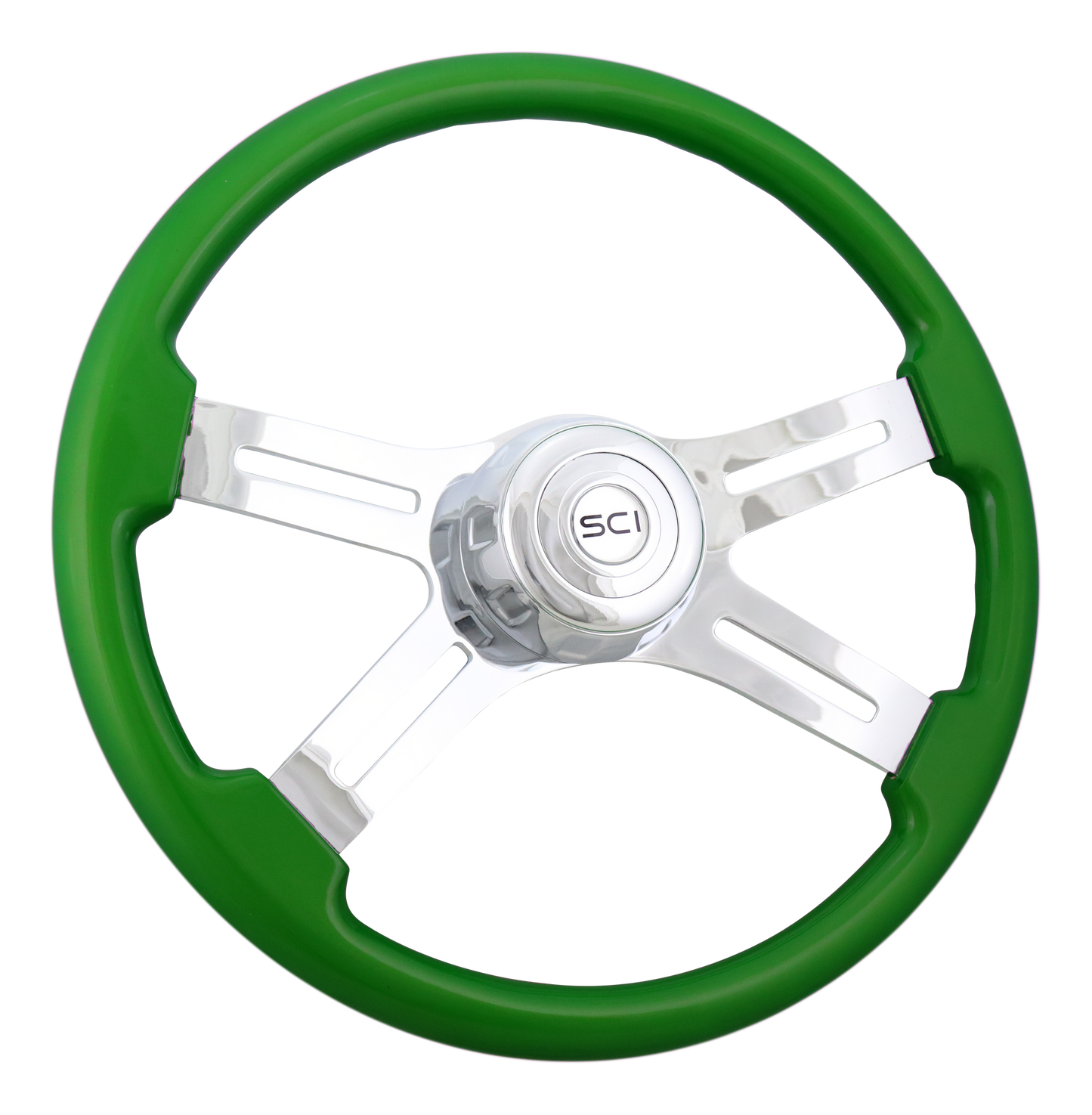 18" Classic Green 3 Hole 4 Spoke Steering Wheel