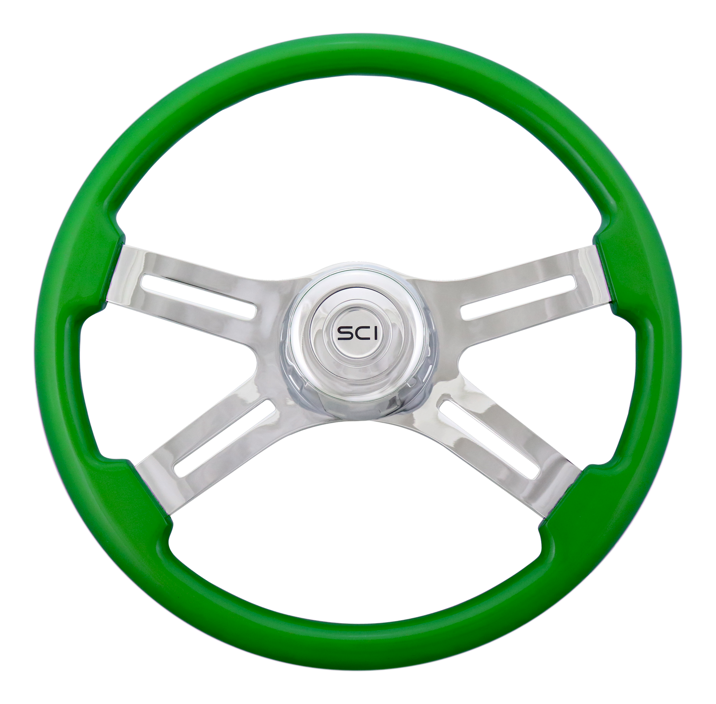 18" Classic Green 3 Hole 4 Spoke Steering Wheel