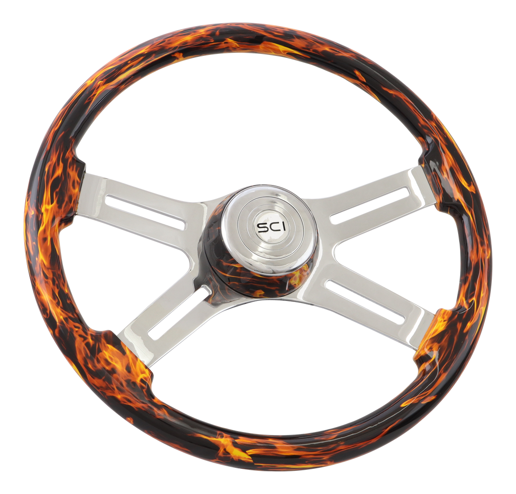 18" Classic Inferno Red Steering Wheel