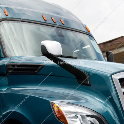 Chrome Plastic Hood Mirror Cover For 2018-2025 Freightliner Cascadia-Passenger
