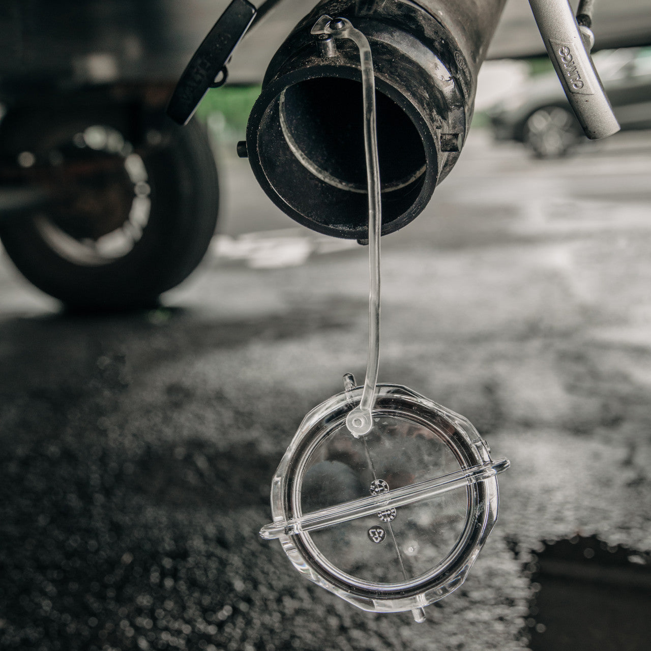 Clear RV Sewer Storage Cap with Lanyard