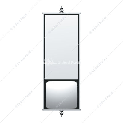 6" X 16" 430 Stainless Steel West Coast Mirror With Convex Lower Mirror - Non Heated