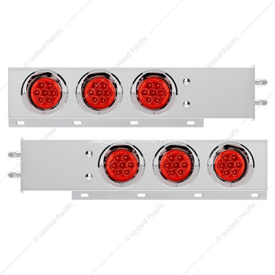 Stainless Steel Spring Loaded Light Bar with 6X 4" 7 LED Lights (Pair)