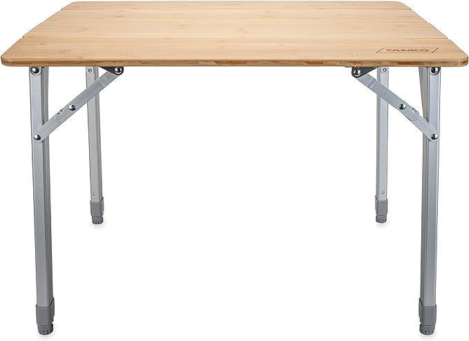 Folding Bamboo Table with Aluminum Legs