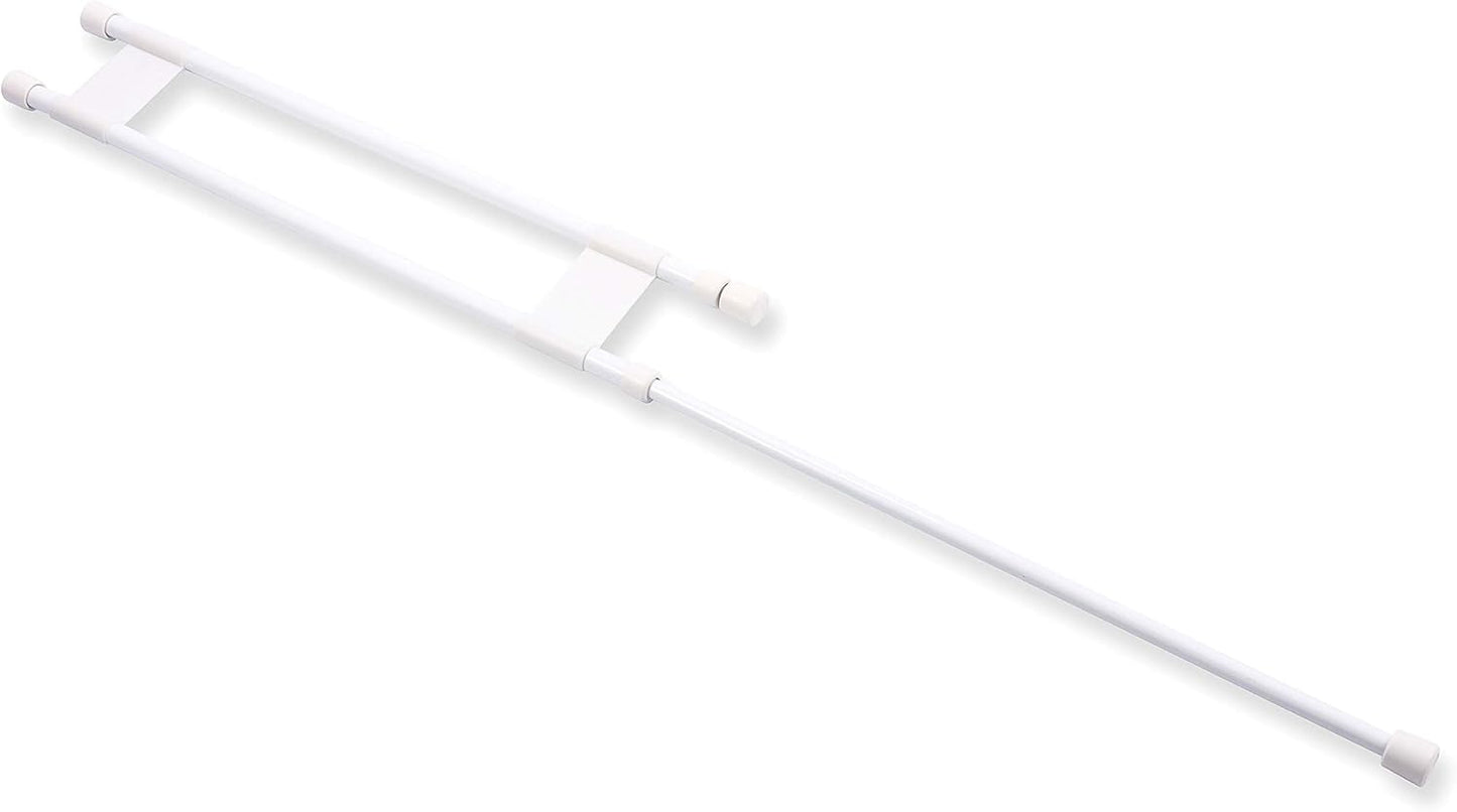 Extendable Double RV Refrigerator Bar - White, 34"