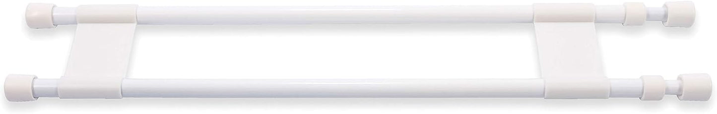 Extendable Double RV Refrigerator Bar - White, 34"