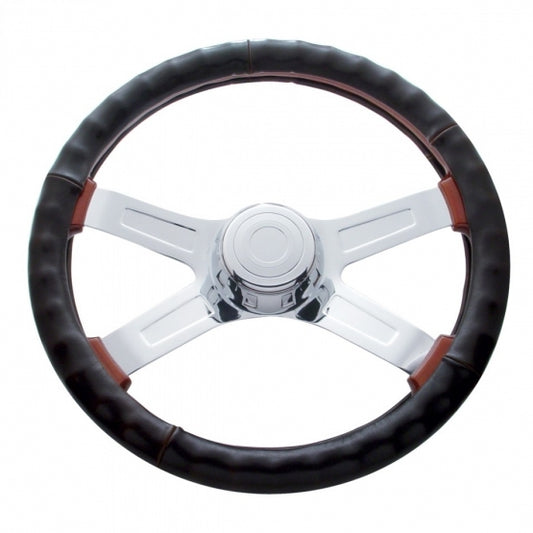 Black Leather Steering Wheel Cover