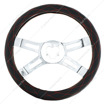 18" Wheel Cover Black With Red Stitching