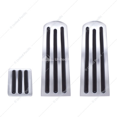 Peterbilt Chrome Aluminum Pedal Set Black Inser