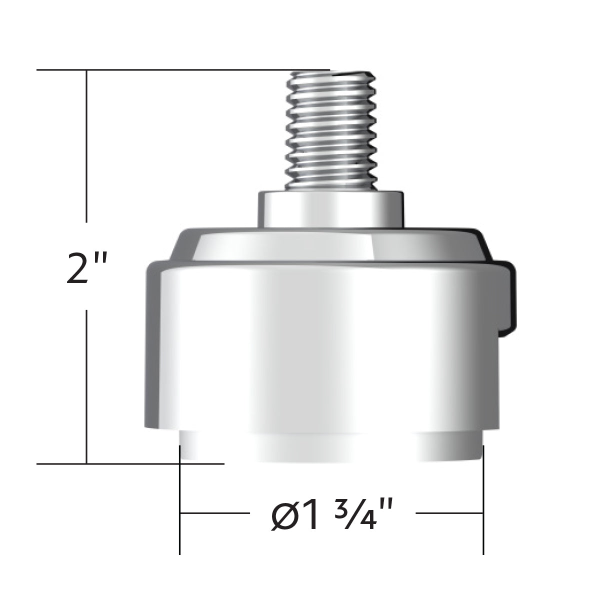 1/2"-13 Thread-On Shift Knob Mounting Adapter For Eaton Fuller Style 13/15/18 Shifter - Chrome (Bulk)