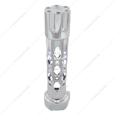 AUSTIN STYLE GUN CYLINDER GEARSHIFT KNOB WITH LED 9/10 SPEED ADAPTER - CHROME/WHITE LED