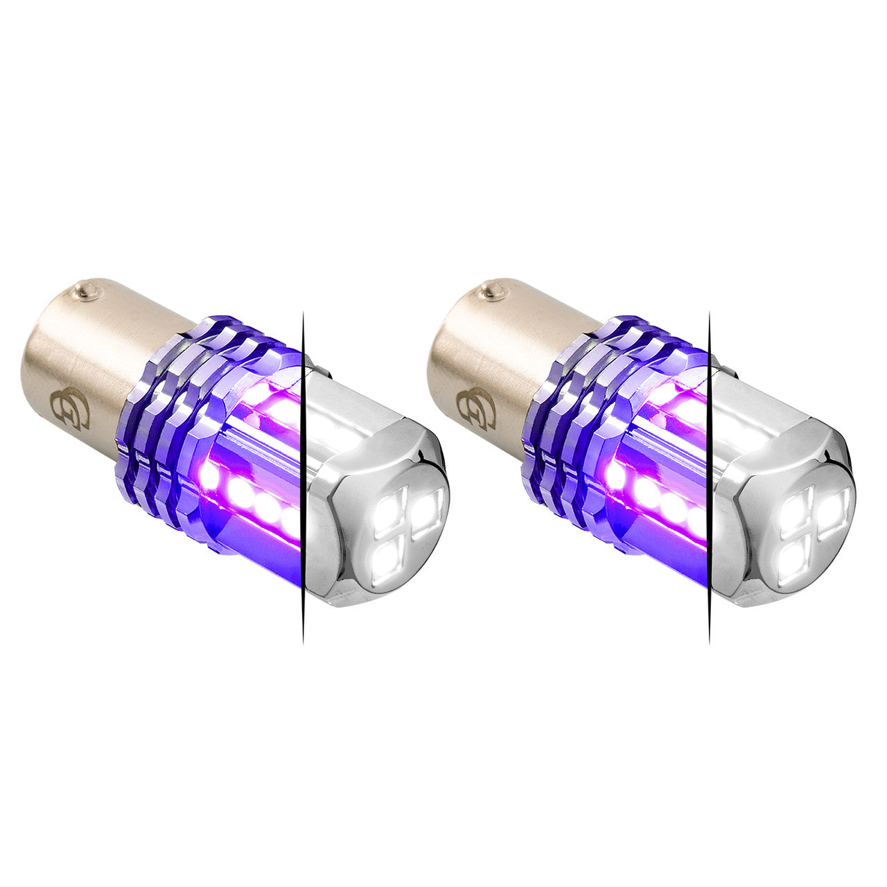 1157 Dual Color LED Bulb - White Primary / Purple Secondary (PR)