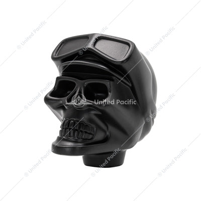 Aluminum Skull Biker 1/2"-13 Thread-On Gearshift Knob - Black