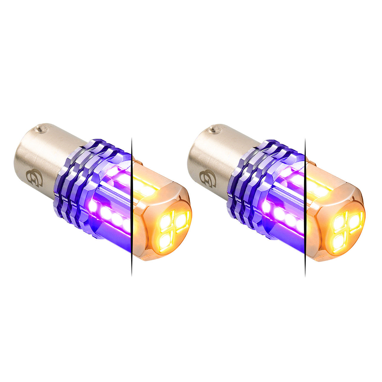 1157 Dual Color LED Bulb - Amber Primary / Purple Secondary (PR)