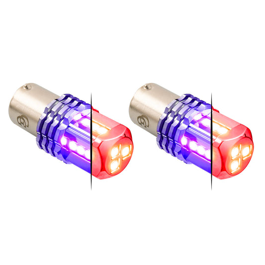 1157 Dual Color LED Bulb - Red Primary / Purple Secondary (PR)