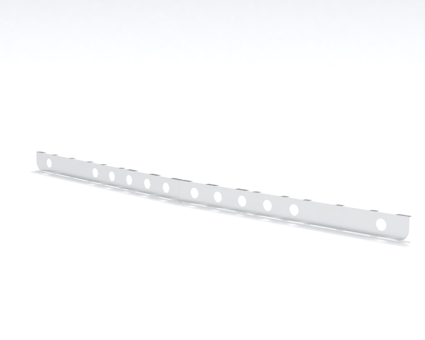 PETERBILT 386 BUMPER LIGHT BAR 114'' X 5" With (12) - 2'' ROUND HOLES