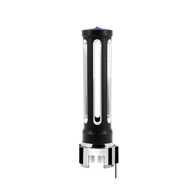 Thread-On Matte Black Sonoma Style Gearshift Knob With LED 13/15/18 Speed Adapter-Blue Crystal/Blue LED