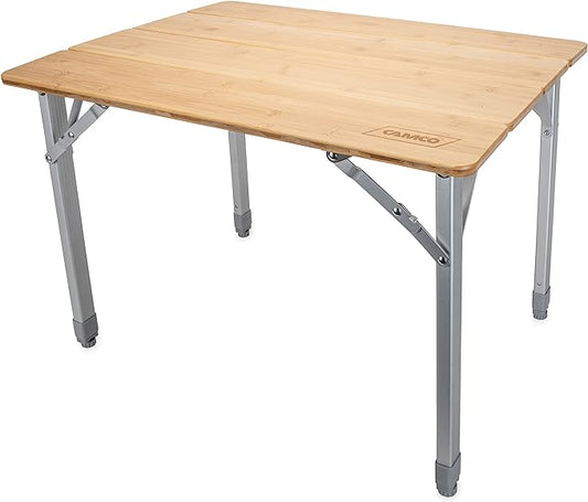 Folding Bamboo Table with Aluminum Legs