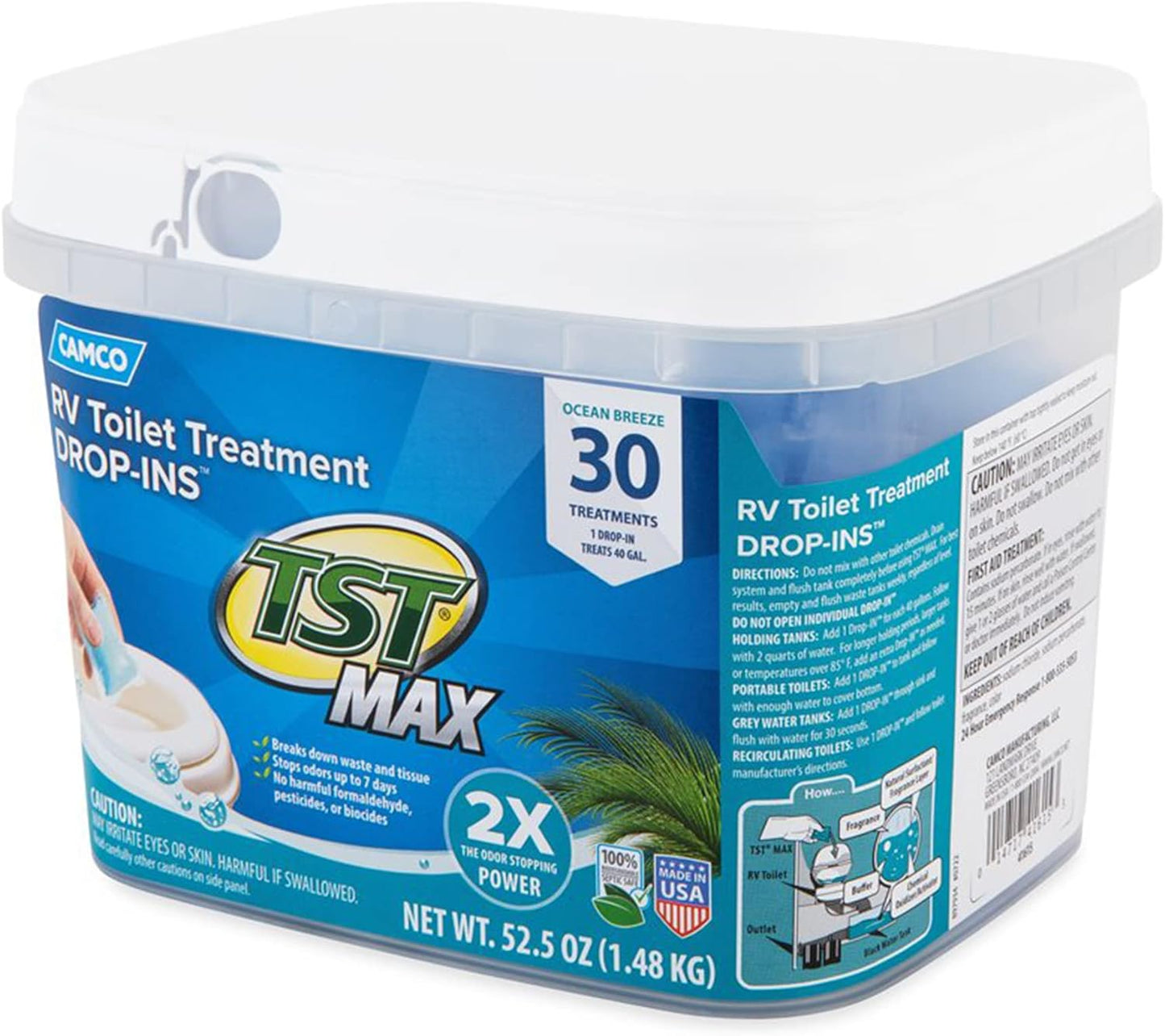 TST Max Ocean Breeze Drop-In Toilet Treatment - 30 Count