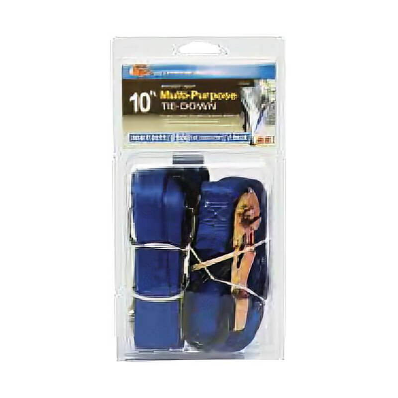 1 in. X 10 ft. Utility Ratchet Strap with Vinyl Coated S Hooks - Pair