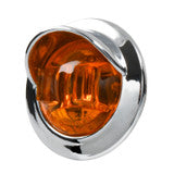 3/4 Mini LED Light with Chrome Bezel with Visor Amber/Amber