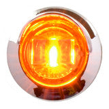 3/4 Mini LED Light with Chrome Bezel with Visor Amber/Amber