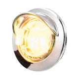 3/4 Mini LED Light with Chrome Bezel with Visor Amber/Clear