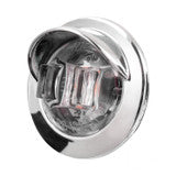 3/4 Mini LED Light with Chrome Bezel with Visor Amber/Clear