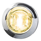 3/4 Mini LED Light with Chrome Bezel with Visor Amber/Clear