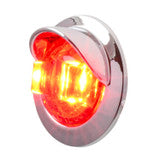 3/4 Mini LED Light with Chrome Bezel with Visor Red/Red