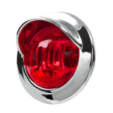 3/4 Mini LED Light with Chrome Bezel with Visor Red/Red