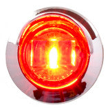 3/4 Mini LED Light with Chrome Bezel with Visor Red/Red
