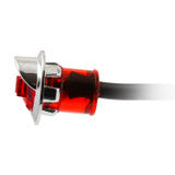 3/4 Mini LED Light with Chrome Bezel with Visor Red/Red