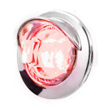 3/4 Mini LED Light with Chrome Bezel with Visor Red/Clear