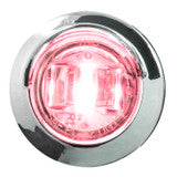3/4 Mini LED Light with Chrome Bezel with Visor Red/Clear