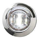 3/4 Mini LED Light with Chrome Bezel with Visor White/Clear