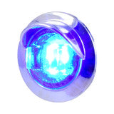 3/4 Mini LED Light with Chrome Bezel with Visor Blue