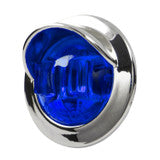 3/4 Mini LED Light with Chrome Bezel with Visor Blue