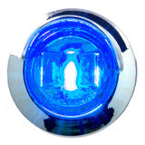 3/4 Mini LED Light with Chrome Bezel with Visor Blue