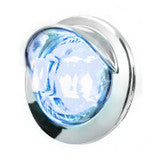 3/4 Mini LED Light with Chrome Bezel with Visor Blue/Clear