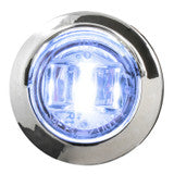 3/4 Mini LED Light with Chrome Bezel with Visor Blue/Clear