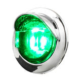 3/4 Mini LED Light with Chrome Bezel with Visor Green