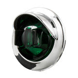 3/4 Mini LED Light with Chrome Bezel with Visor Green