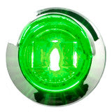 3/4 Mini LED Light with Chrome Bezel with Visor Green