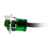 3/4 Mini LED Light with Chrome Bezel with Visor Green