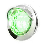 3/4 Mini LED Light with Chrome Bezel with Visor Green/Clear